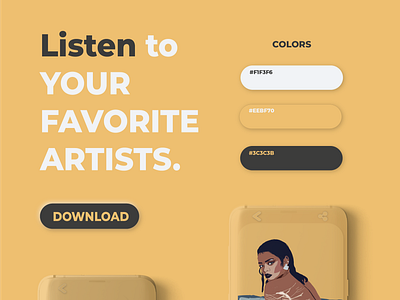 Concept Music App app art design flat illustration illustrator minimal neomorphism product design ui vector