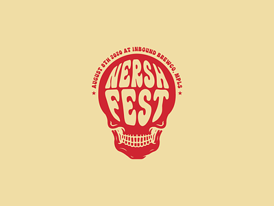 Nershfest Skull badge beer dead festival grateful dead hippy illustration logo minneapolis minnesota skull smile trippy