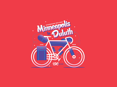 MN 150 adventure badge bike bikepacking biking duluth gravel illustration minneapolis minnesota