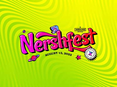 Nershfest X beer logo minnesota mushrooms music saturn trippy wordmark