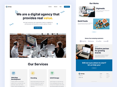 Orhda - Digital Agency landing page design ui ux