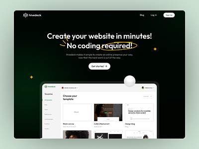 No-code website - Landing page