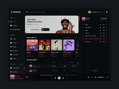 Music player - Desktop App app design ui ux