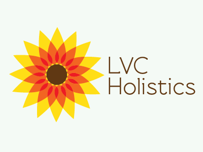 LVC Holistics branding flower health icon logo logotype sunflower type vector