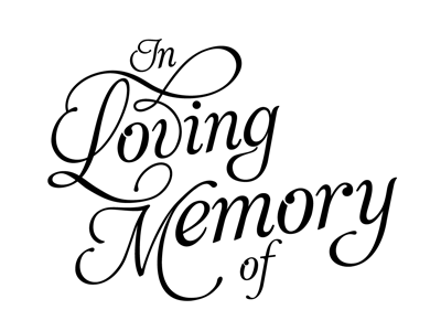 In Loving Memory orderofservice seriftype type typography