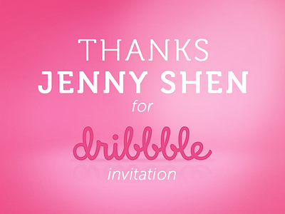 Big thanks for... dribbble flat invitation invite pink thank you thanks typography welcome