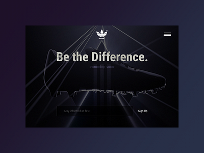 20 Days Sketch UI Contest #day003 - Landingpage adidas adidas shoes background image concept dailyui dark background dark concept design flat headline hero imaghe homepage landingpage modern shoes sketch ui ux webdesign