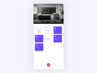 Smart home app - rooms app app ui automation clean ui concept design devices home interface internet of things iot mobile mobile app mobile ui smart home smart home app smarthome ui ux white