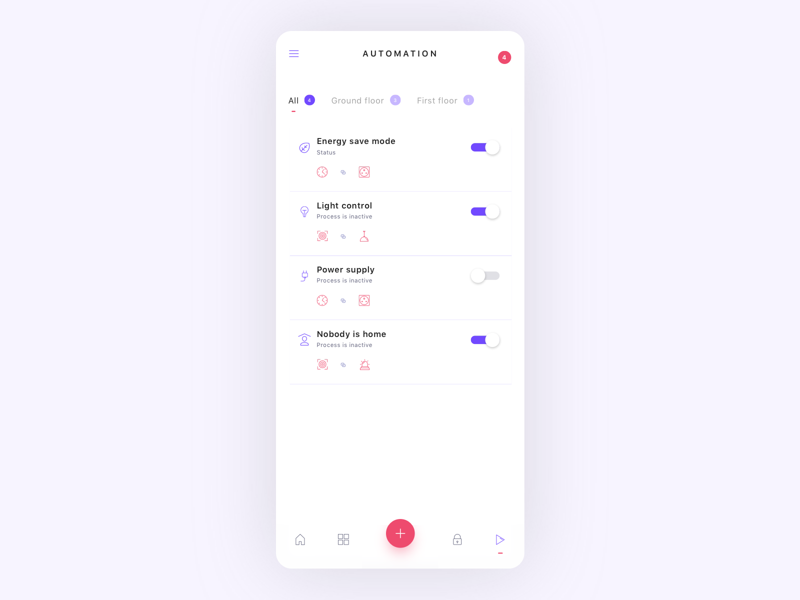 Smart home app - automation process by Paweł Łuczak on Dribbble