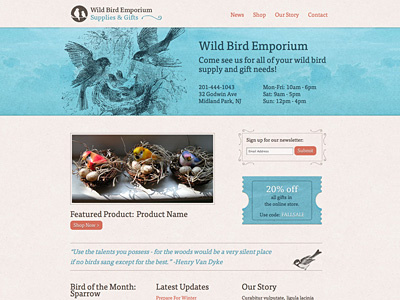 Wild Bird Emporium Homepage birds texture website