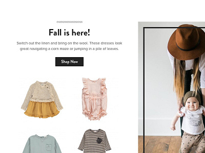 Homepage Merchandising babies clothing ecommerce fashion homepage kids merch merchandising
