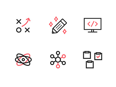 Design Process Icons brainstorm code design process development icons process research strategy