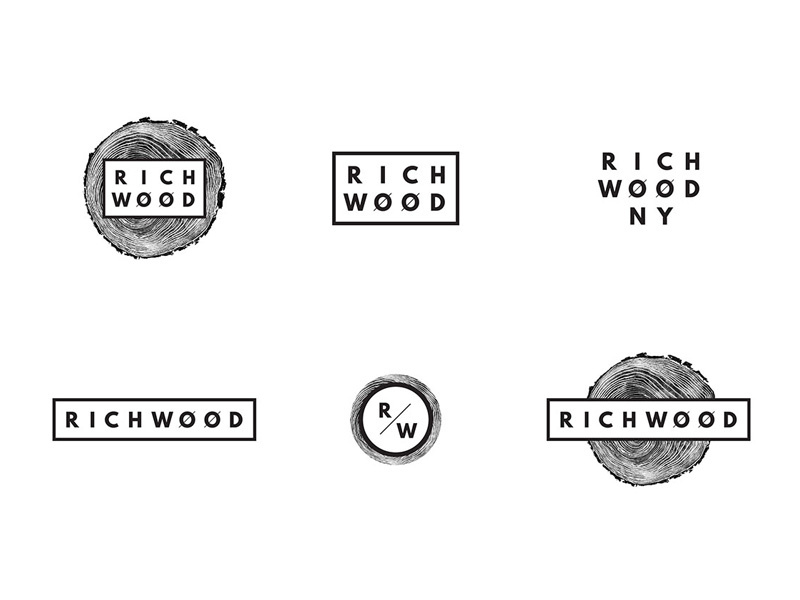 Richwood Logo System furniture wood woodworking identity system secondary logo submark logo identity brand