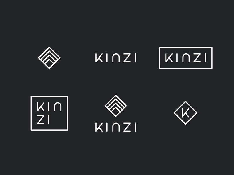 Kinzi Logos secondary logo submark sketch logo gym health fitness ecommerce identity design brand identity