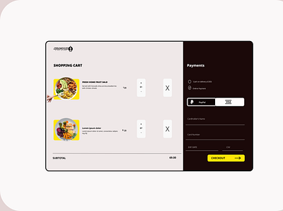 Checkout Page for a food brand design ui web