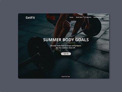 GetFit || landing page for a Health and Fitness Brand design landing page design minimal ui web website