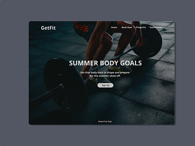 GetFit || landing page for a Health and Fitness Brand
