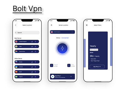 Vpn Exploration app design minimal ui vpn