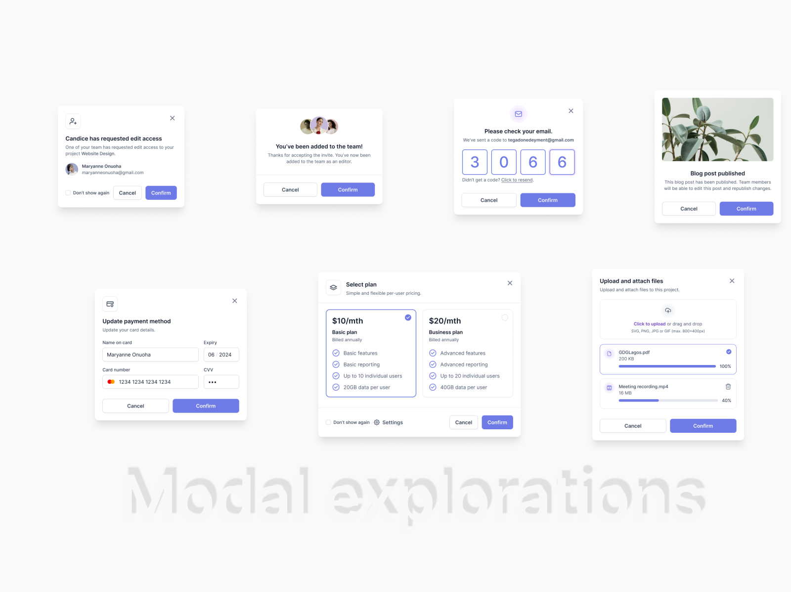 Modals by on Dribbble