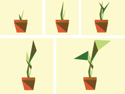 Growing triangle idea ipad3 plant triangle vectorial