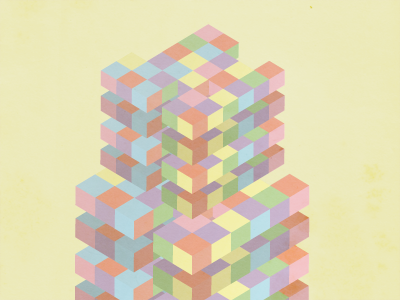 Simple volumetric pattern color isometric pastel pattern research