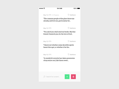 Diary App: Concept 2 diary interface ios thoughts usability