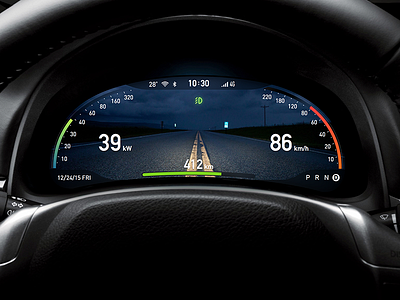 AR dashboard concept in the night for Intelligent driving