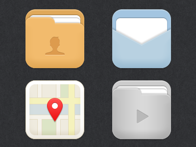 MiTalk iconset folder icon mail map video