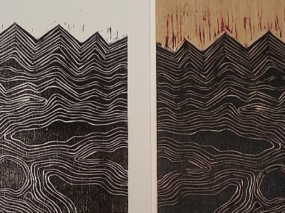 Woodcut // Woodblock abstract black print printmaking traditional woodcut