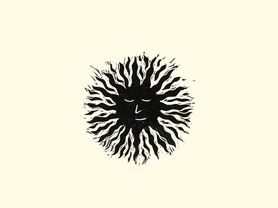 Sun Woodcut Icon