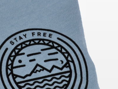 Stay Free - Left chest print, detail apparel black line freedom graphic icon illustration landscape shirt t sirt