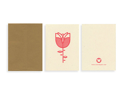 Red Rose Card - Riso on French paper card graphic greeting card note card red risk riso risograph rose valentines day