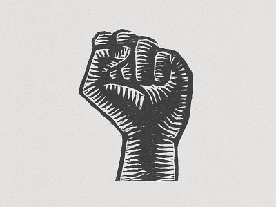 Fist - Woodcut blm fist illustration linocut printmaking woodcut