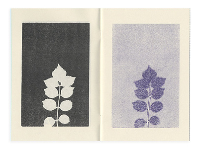 Monoghost Zine - Spread ghost prints monoprint printmaking riso risograph risography