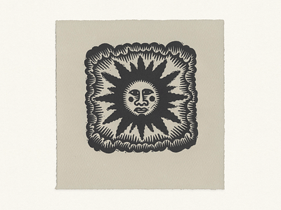 Cloud Sun abstract drawing illustration print printmaking risograph woodcut