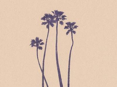 Four Palms Risograph Print california desert palms photograph photography riso risograph