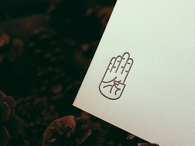 Hand - Flat Letterpress Note Card drawing hand letter press letterpress minimal notecard stationary
