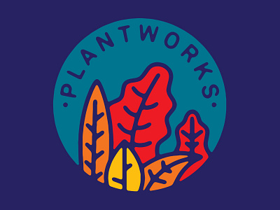 Logo concept - Plantworks L.A. foliage illustration logo plants