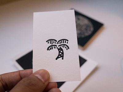 Tiny palm tree letterpress