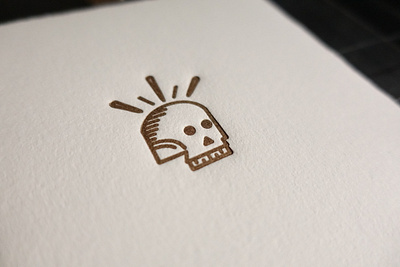 Gold Skull Letterpress gold icon illustration letterpress printmaking skull skull a day skull art