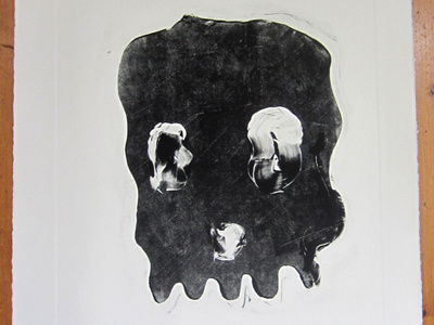Skull Monotype bw monoprint monotype print printmaking