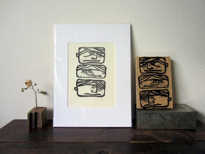 3 Heads - Relief print