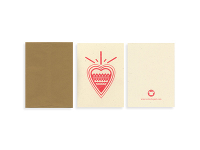 Red Heart - Blank Card card riso heart red pattern graphic