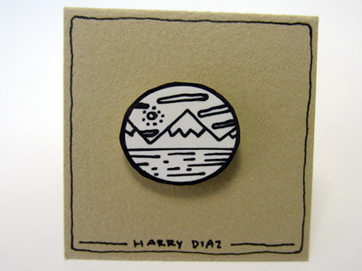 Landscape Lapel Pin drawing lapel pin