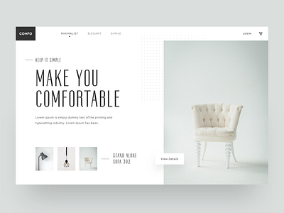 Furniture Website clean design landingpage simple ui uidesign ux design web design webdesigner website