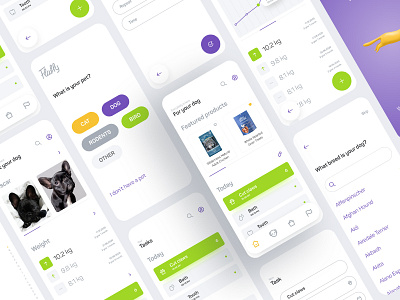 Flaffy — your pet's diary app branding clean dashboard design dog flat icon illustration interface logo mobile pet petshop typography ui ux