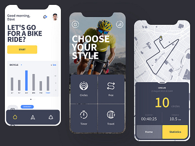Mooove | Sport tracker and sport community app app bicycle bike clean community dashboard design fitness flat icon illustration interface mobile run sport swim tracker ui ux walk