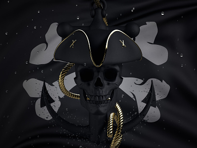 Pirate's Gospel 3d black cg cgi chains cinema4d dark fire nft pirate render skull