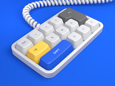 Keyboard 3d button clean design graphic design illustration keyboard soft tech ui ux wire