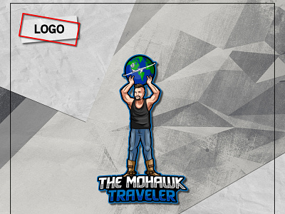 CUSTOM LOGO branding custom logo design earth flat gamers logo man mascot streamer traveler vlog vlogger youtube channel youtuber